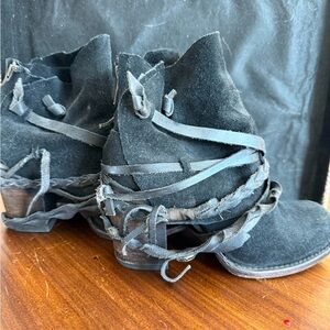 Freebird by Steven black suede ankle booties